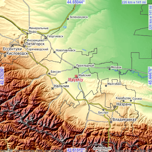 Topographic map of Mayskiy