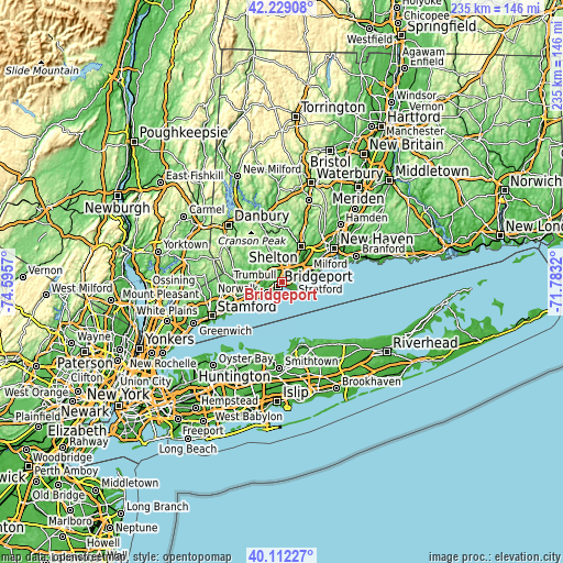 Topographic map of Bridgeport