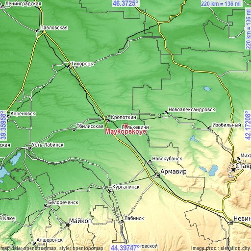 Topographic map of Maykopskoye