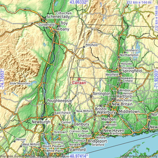 Topographic map of Canaan