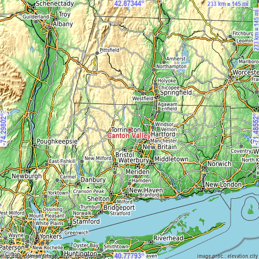 Topographic map of Canton Valley