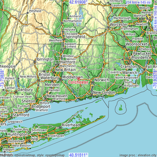 Topographic map of Colchester