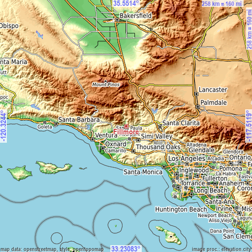 Topographic map of Fillmore