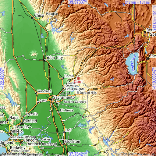 Topographic map of Cool