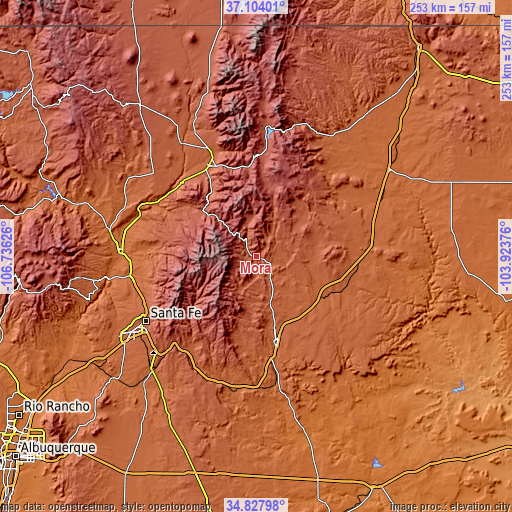 Topographic map of Mora