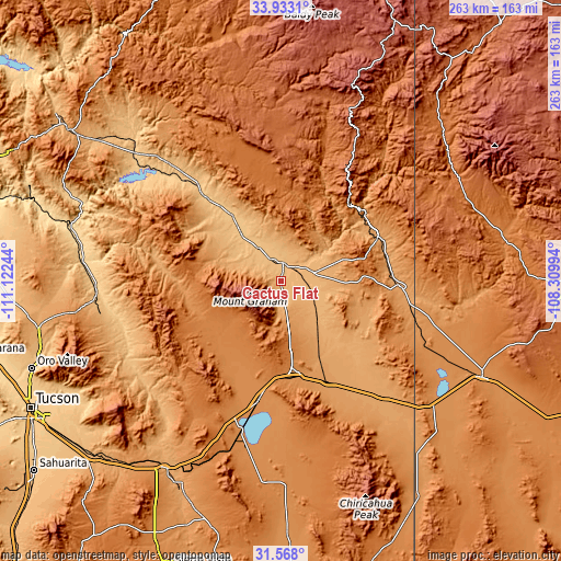 Topographic map of Cactus Flat