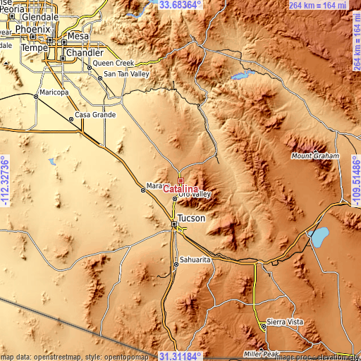 Topographic map of Catalina