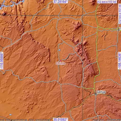 Topographic map of Chinle