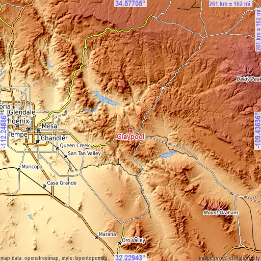 Topographic map of Claypool