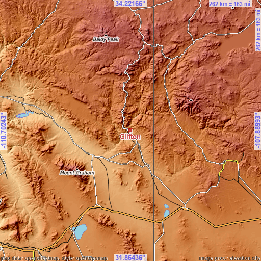 Topographic map of Clifton