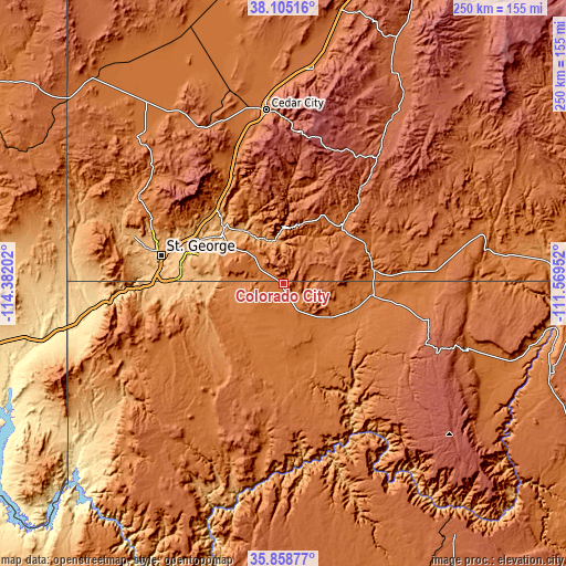 Topographic map of Colorado City