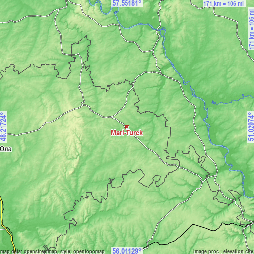 Topographic map of Mari-Turek
