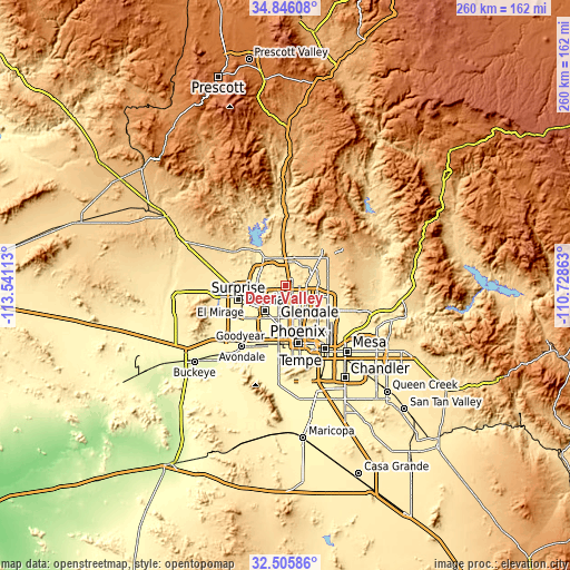 Topographic map of Deer Valley