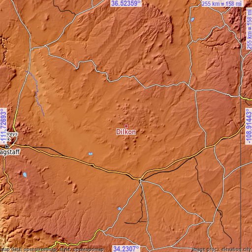 Topographic map of Dilkon