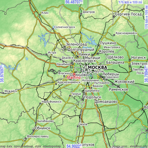 Topographic map of Marfino