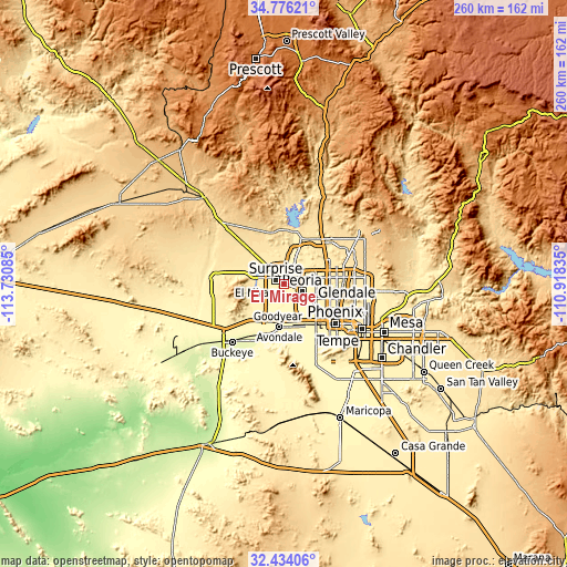 Topographic map of El Mirage