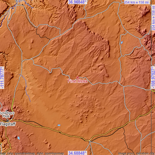 Topographic map of First Mesa