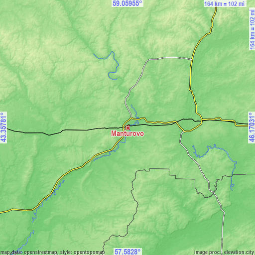 Topographic map of Manturovo