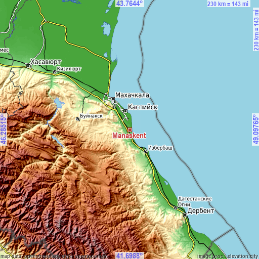 Topographic map of Manaskent