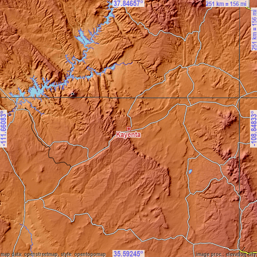 Topographic map of Kayenta