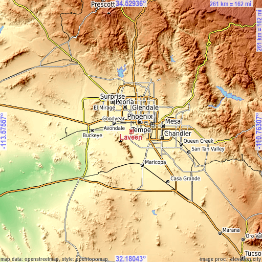 Topographic map of Laveen
