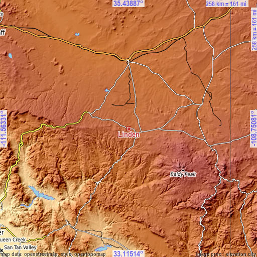 Topographic map of Linden