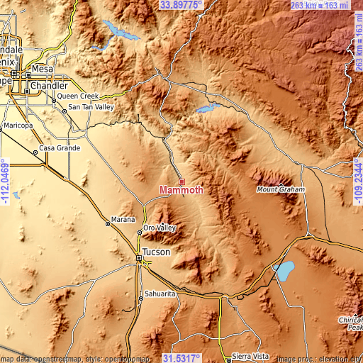 Topographic map of Mammoth