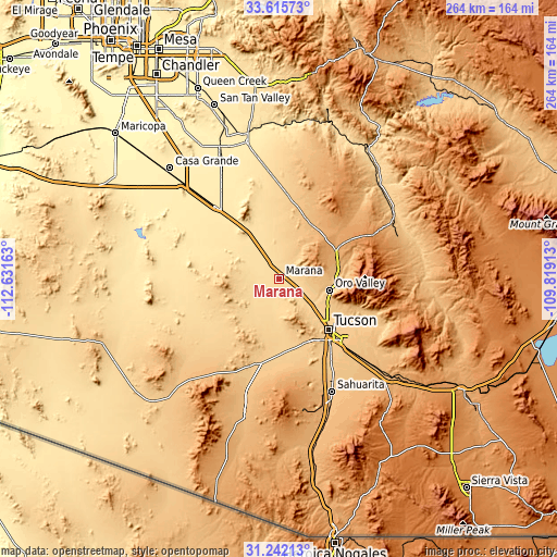 Topographic map of Marana