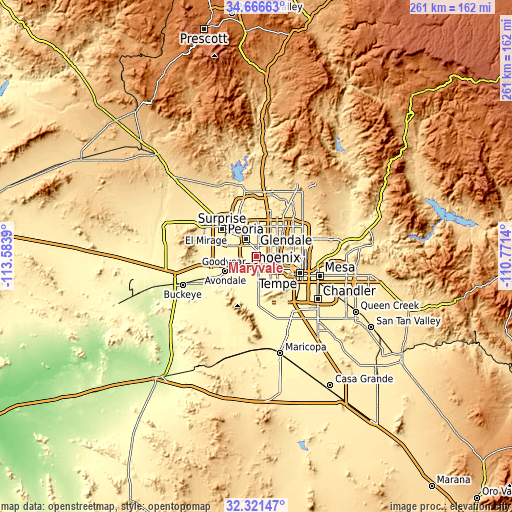 Topographic map of Maryvale