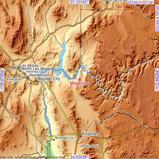 Topographic map of Meadview