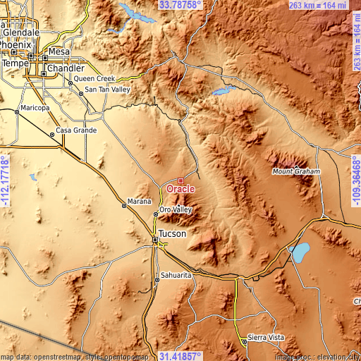 Topographic map of Oracle