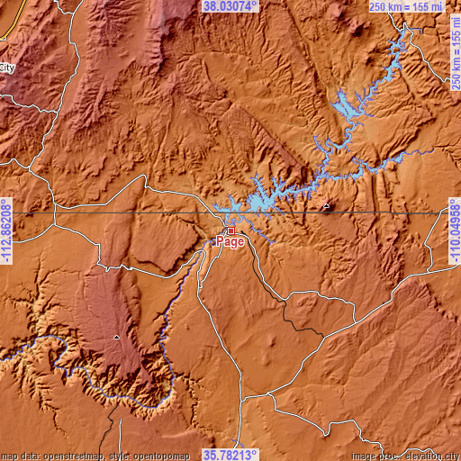 Topographic map of Page