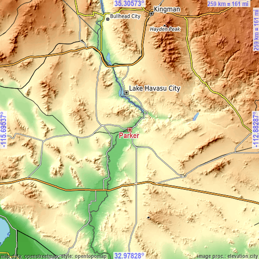 Topographic map of Parker