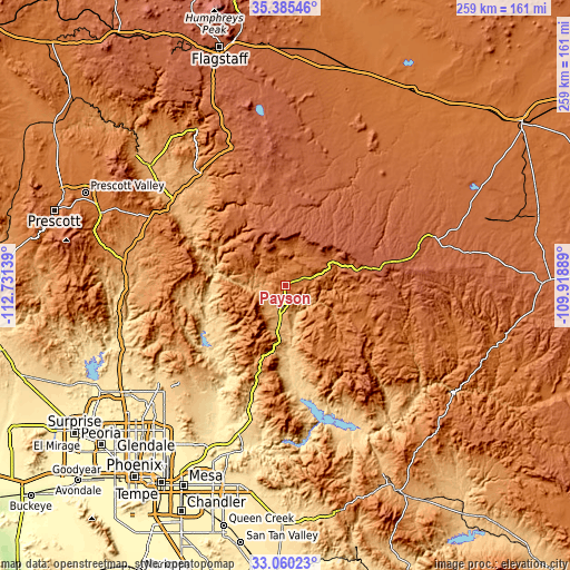 Topographic map of Payson