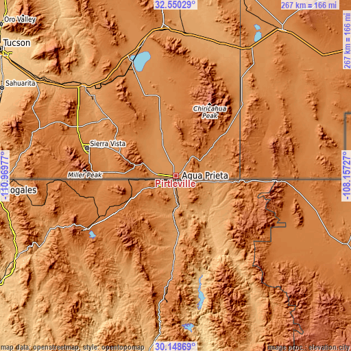 Topographic map of Pirtleville