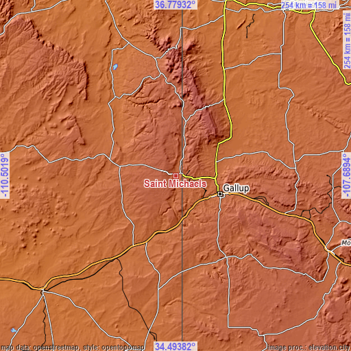 Topographic map of Saint Michaels