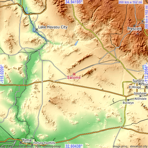 Topographic map of Salome