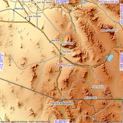 Topographic map of Summit