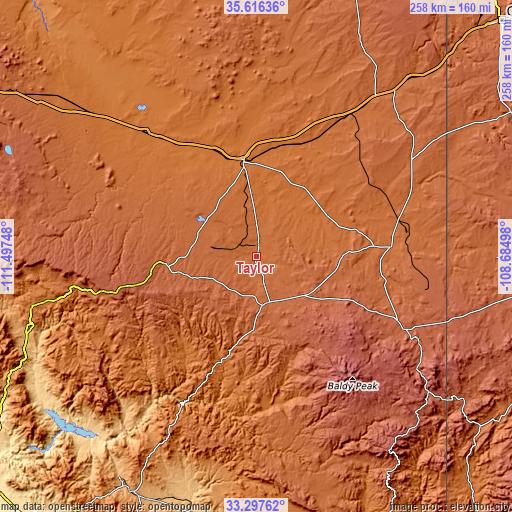 Topographic map of Taylor