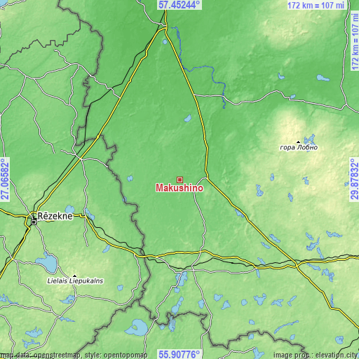 Topographic map of Makushino