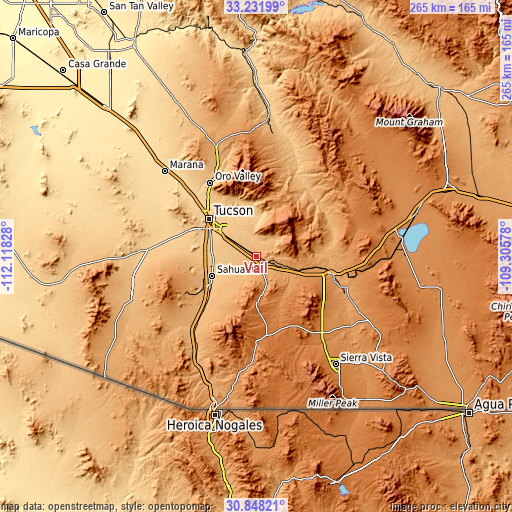 Topographic map of Vail