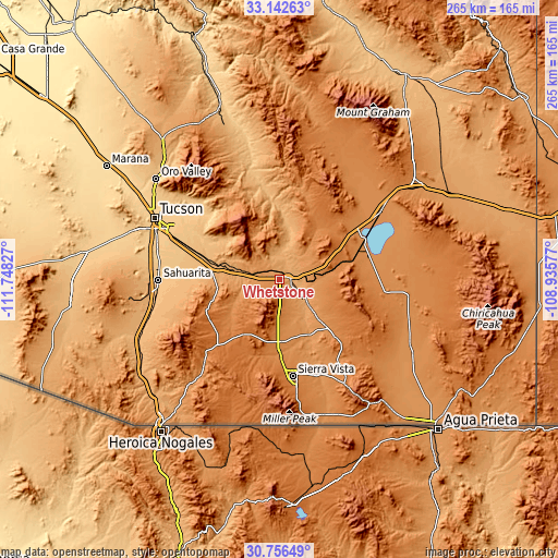 Topographic map of Whetstone