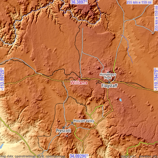 Topographic map of Williams