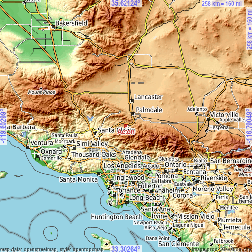 Topographic map of Acton