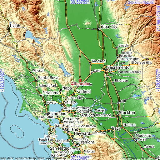 Topographic map of Allendale