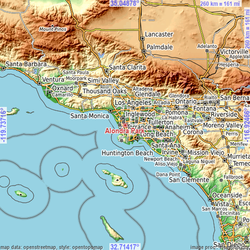 Topographic map of Alondra Park