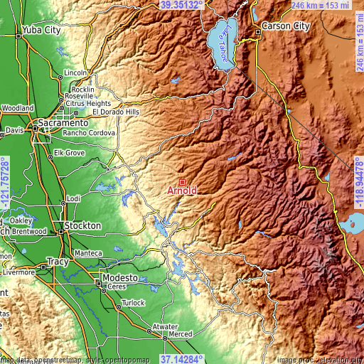 Topographic map of Arnold