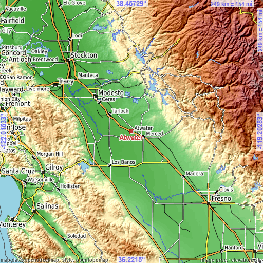 Topographic map of Atwater