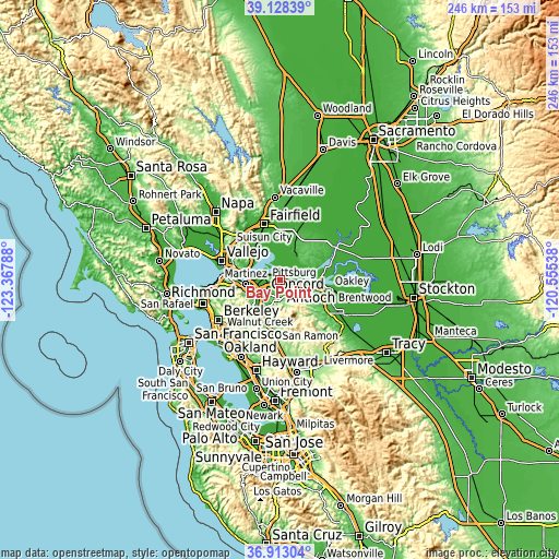 Topographic map of Bay Point