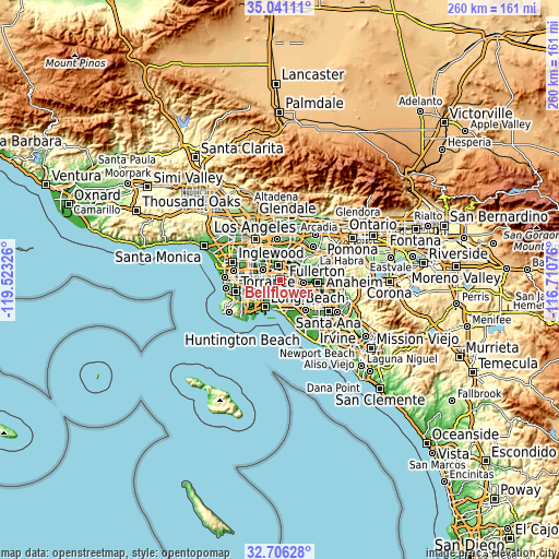 Topographic map of Bellflower